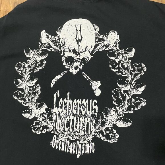 Lecherous Nocturne Size XL Band Black Tee Graphic T-Shirt on Gildan Tag - GUC - Picture 8 of 8